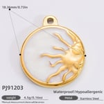 Gold color / 1 Piece Luxurious Series Retro Sun Stainless Steel Gold Color DIY Women's Pendants Picture5