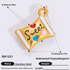 1 Piece Luxurious Series Retro Candy Stainless Steel Gold Color DIY Women's Pendants h5 