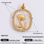 Gold color / 1 Piece Luxurious Series Retro Rose Stainless Steel Gold Color DIY Women's Pendants Picture7