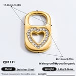 Gold color / 1 Piece Luxurious Series Retro Heart Stainless Steel Gold Color DIY Women's Pendants Picture8