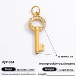 Gold color / 1 Piece Luxurious Series Retro Key Stainless Steel Gold Color DIY Women's Pendants Picture10