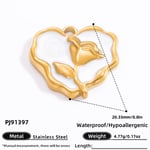 Gold color / 1 Piece Luxurious Series Retro Rose Heart Stainless Steel Gold Color DIY Women's Pendants Picture11