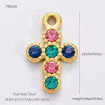 Gold color / 1 Piece Romantic Series Casual Cross Stainless Steel Gold Color DIY Women's Pendants 