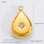 Gold color / 1 Piece Romantic Series Casual Drop Stainless Steel Gold Color DIY Women's Pendants Picture2