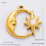 Gold color / 1 Piece Romantic Series Casual Moon Stainless Steel Gold Color DIY Women's Pendants Picture3