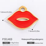 Red / 1 Piece Romantic Series Casual Lip Stainless Steel Gold Color DIY Women's Pendants Picture7