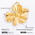 Gold color / 1 Piece Romantic Series Casual Flower Stainless Steel Gold Color DIY Women's Pendants Picture9