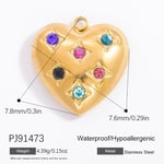 Gold color / 1 Piece Romantic Series Casual Heart Stainless Steel Gold Color DIY Women's Pendants Picture11