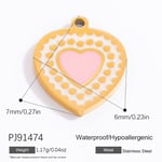 Gold color / 1 Piece Romantic Series Casual Heart Stainless Steel Gold Color DIY Women's Pendants Picture12