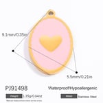 Pink & Gold / 1 Piece Romantic Series Casual Heart Stainless Steel Gold Color DIY Women's Pendants Picture15