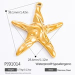 Gold color / 1 Piece Romantic Series Casual Seastar Stainless Steel Gold Color DIY Women's Pendants Picture17