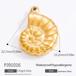 Gold color / 1 Piece Romantic Series Casual Seashell Stainless Steel Gold Color DIY Women's Pendants Picture18