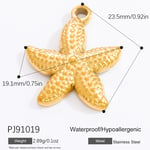 Gold color / 1 Piece Romantic Series Casual Seastar Stainless Steel Gold Color DIY Women's Pendants Picture19