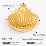 Gold color / 1 Piece Romantic Series Casual Seashell Stainless Steel Gold Color DIY Women's Pendants Picture20