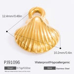 Gold color / 1 Piece Romantic Series Casual Seashell Stainless Steel Gold Color DIY Women's Pendants Picture25