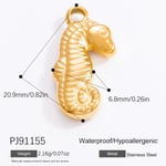 Gold color / 1 Piece Romantic Series Casual Seahorse Stainless Steel Gold Color DIY Women's Pendants Picture26