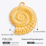 Gold color / 1 Piece Romantic Series Casual Seashell Stainless Steel Gold Color DIY Women's Pendants Picture27