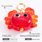 Red / 1 Piece Romantic Series Casual Crab Stainless Steel Gold Color DIY Women's Pendants Picture28