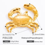 Gold color / 1 Piece Romantic Series Casual Crab Stainless Steel Gold Color DIY Women's Pendants Picture31