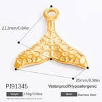 Gold color / 1 Piece Romantic Series Casual Fish Stainless Steel Gold Color DIY Women's Pendants Picture32