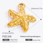 Gold color / 1 Piece Romantic Series Casual Seastar Stainless Steel Gold Color DIY Women's Pendants Picture33