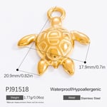 Gold color / 1 Piece Romantic Series Casual Turtle Stainless Steel Gold Color DIY Women's Pendants Picture36