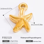 Gold color / 1 Piece Romantic Series Casual Seastar Stainless Steel Gold Color DIY Women's Pendants Picture37