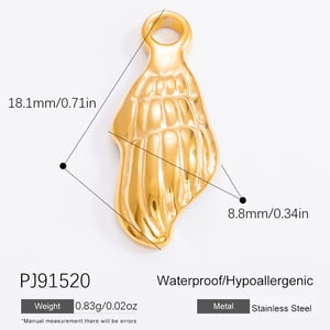 1 pezzo serie romantica casual conchiglia in acciaio inossidabile color oro fai da te pendenti da donna h5 