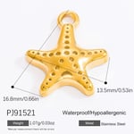 Gold color / 1 Piece Romantic Series Casual Seastar Stainless Steel Gold Color DIY Women's Pendants Picture39