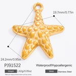 Gold color / 1 Piece Romantic Series Casual Seastar Stainless Steel Gold Color DIY Women's Pendants Picture40