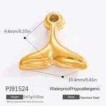 Gold color / 1 Piece Romantic Series Casual Fish Stainless Steel Gold Color DIY Women's Pendants Picture42