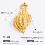 Gold color / 1 Piece Romantic Series Casual Seashell Stainless Steel Gold Color DIY Women's Pendants Picture43