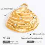 Gold color / 1 Piece Romantic Series Casual Seashell Stainless Steel Gold Color DIY Women's Pendants Picture45