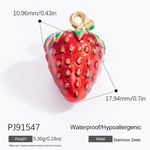 Red / 1 Piece Romantic Series Casual Big Strawberry Stainless Steel Gold Color DIY Women's Pendants Picture46