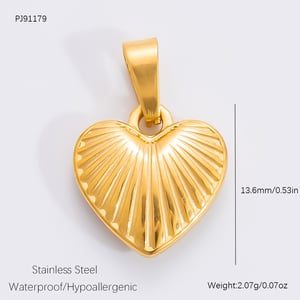 1 Piece Simple Series Retro Heart Stainless Steel Gold Color DIY Women's Pendants h5 