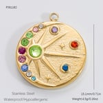 Gold color / 1 Piece Simple Series Retro Stainless Steel Gold Color DIY Women's Pendants Picture7