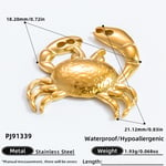 Gold color / 1 Piece Simple Series Crab Heart Stainless Steel Gold Color DIY Women's Pendants Picture16