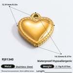 Gold color / 1 Piece Simple Series Retro Heart Stainless Steel Gold Color DIY Women's Pendants Picture17