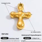 Gold color / 1 Piece Simple Series Retro Cross Stainless Steel Gold Color DIY Women's Pendants Picture18