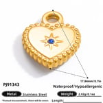 Gold color / 1 Piece Simple Series Retro Heart Stainless Steel Gold Color DIY Women's Pendants Picture20