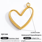 Gold color / 1 Piece Simple Series Retro Heart Stainless Steel Gold Color DIY Women's Pendants Picture21