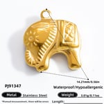 Colore oro / 1 pezzo semplice serie retrò elefante in acciaio inossidabile color oro fai da te pendenti da donna Immagine24