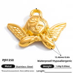 Gold color / 1 Piece Simple Series Retro Angel Stainless Steel Gold Color DIY Women's Pendants Picture26