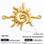 Gold color / 1 Piece Simple Series Retro Sun Stainless Steel Gold Color DIY Women's Pendants Picture29