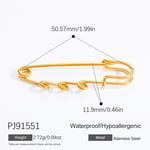 Gold color / 1 Piece Simple Series Retro Paper Clip Stainless Steel Gold Color DIY Women's Pendants Picture33