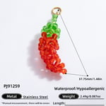 Red & Green / 1 Piece Romantic Series Sweet Casual Fruit Glass Woven DIY Women's Pendants 