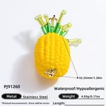 Yellow / 1 Piece Romantic Series Sweet Casual Fruit Glass Woven DIY Women's Pendants Picture2