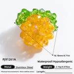 Yellow / 1 Piece Romantic Series Sweet Casual Fruit Glass Woven DIY Women's Pendants Picture3