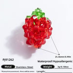 Red / 1 Piece Romantic Series Sweet Casual Fruit Glass Woven DIY Women's Pendants Picture7