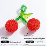 Red & Green / 1 Piece Romantic Series Sweet Casual Fruit Glass Woven DIY Women's Pendants Picture8